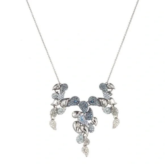 ALEXIS BITTAR • Blue Crystal Ombré Paisley Articulated Paisley Mosaic Necklace